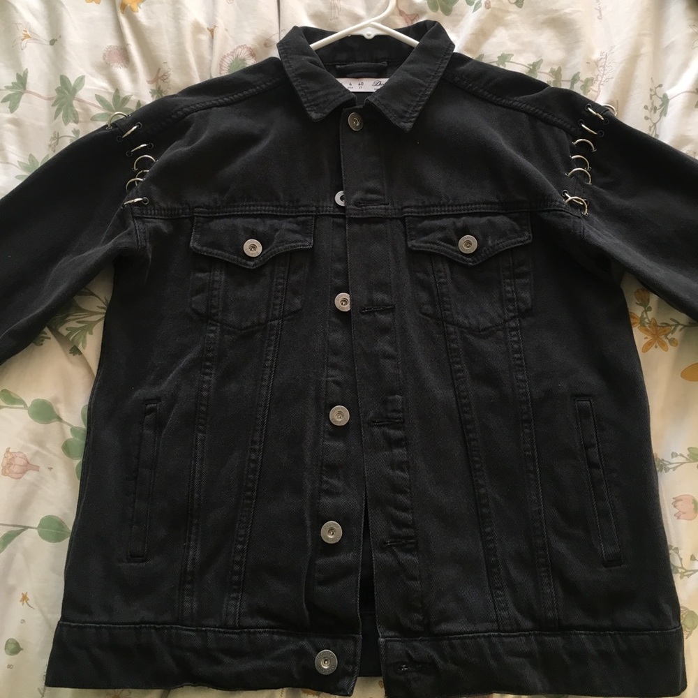 Black denim jacket with cuffs